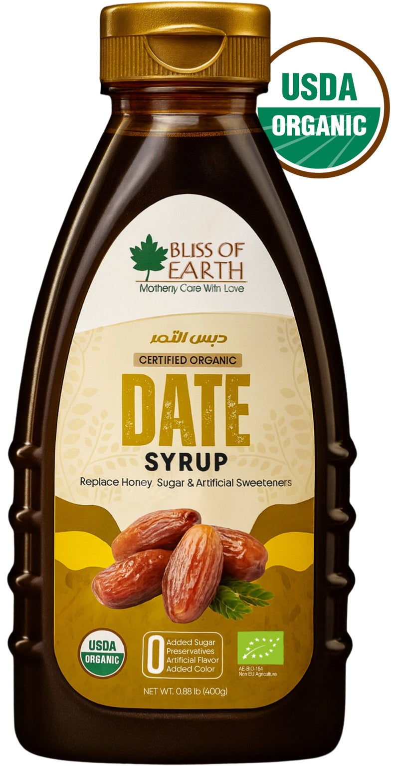 Bliss of Earth USDA Organic Date Syrup 400g, Sugarfree Vegan & Clean Label Date Molasses - Image 1